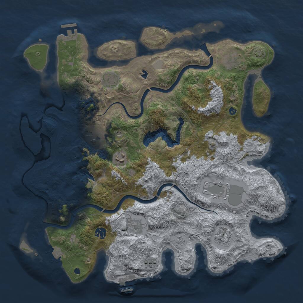 Rust Map: Procedural Map, Size: 4000, Seed: 55678, 15 Monuments