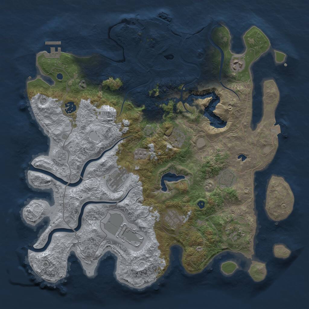 Rust Map: Procedural Map, Size: 4000, Seed: 340671, 15 Monuments
