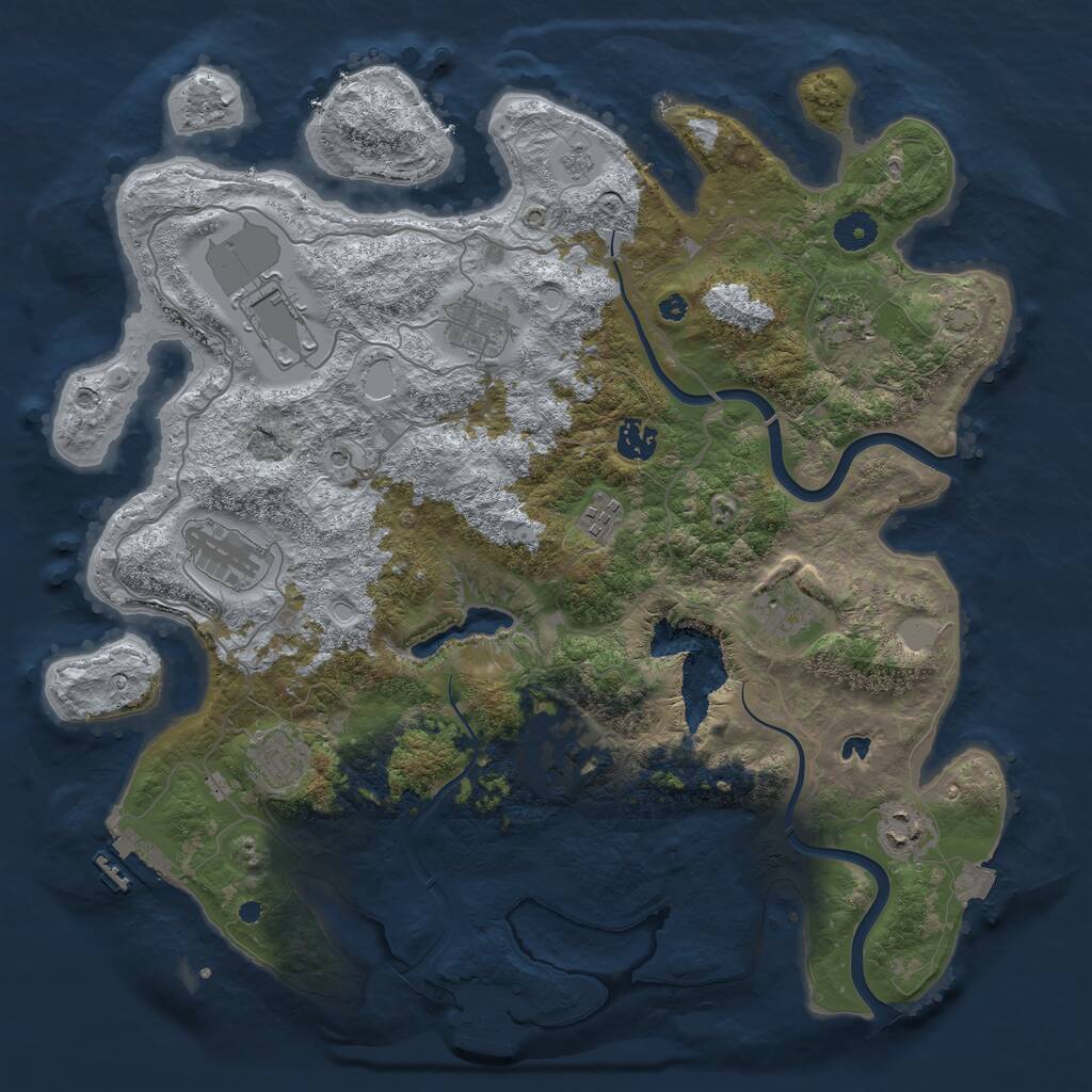 Rust Map: Procedural Map, Size: 4000, Seed: 967597, 16 Monuments