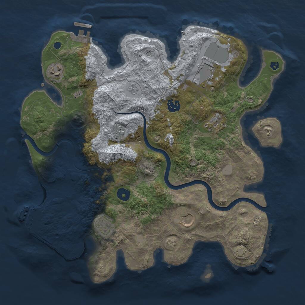 Rust Map: Procedural Map, Size: 3500, Seed: 82223, 13 Monuments