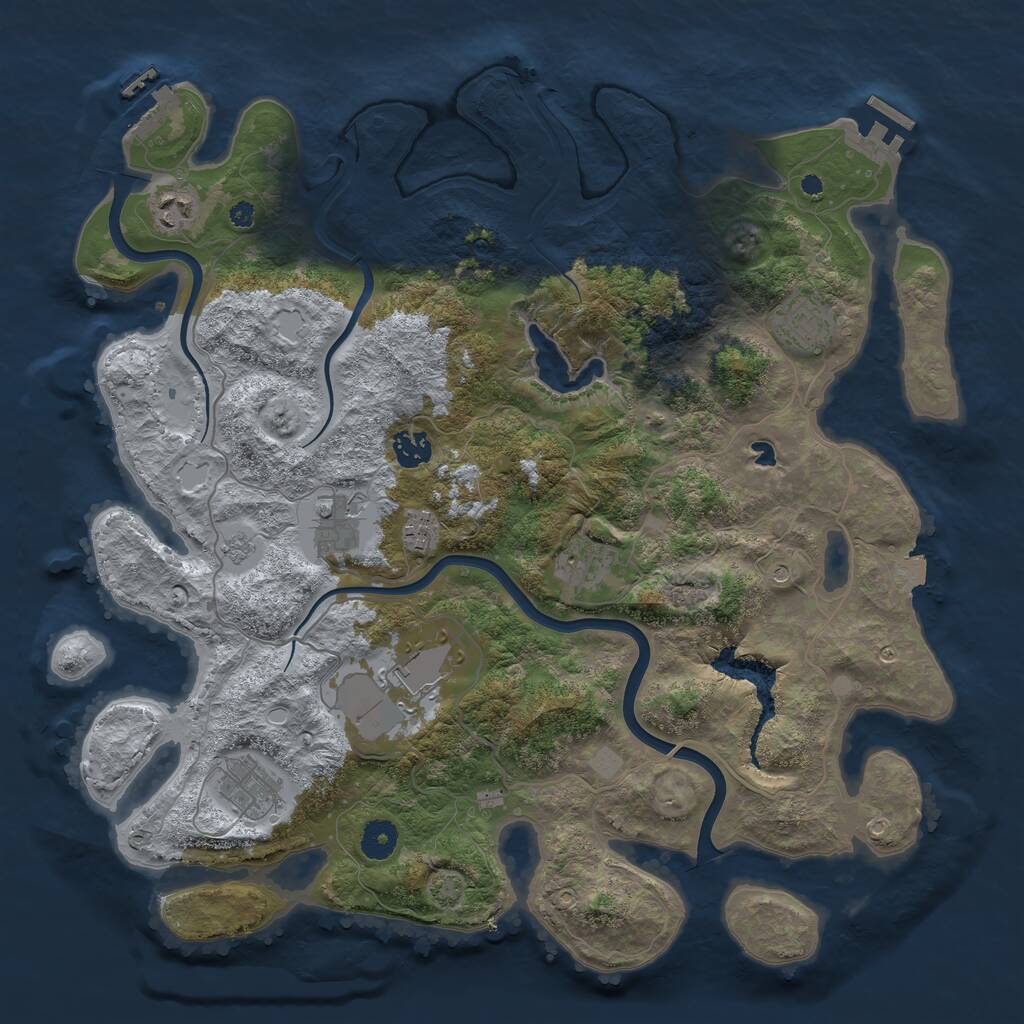Rust Map: Procedural Map, Size: 4000, Seed: 694855, 14 Monuments