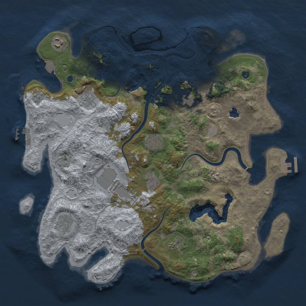 Rust Map: Procedural Map, Size: 4000, Seed: 628580, 15 Monuments
