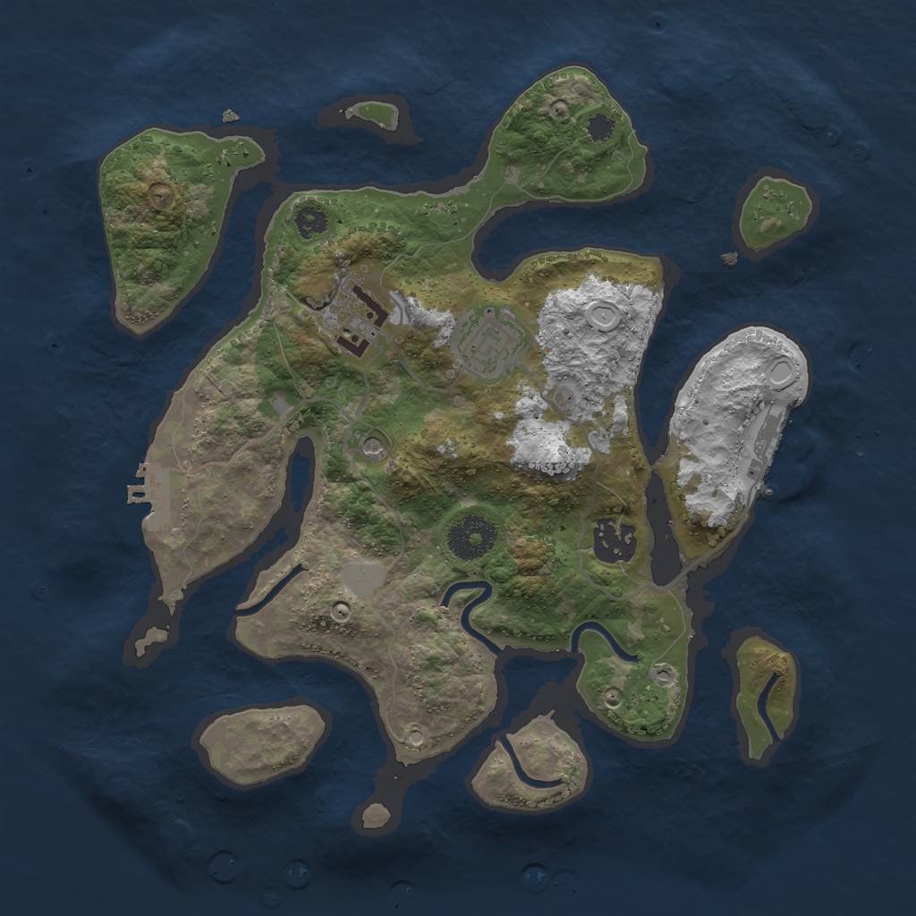 Rust Map: Procedural Map, Size: 3000, Seed: 1500721046, 11 Monuments