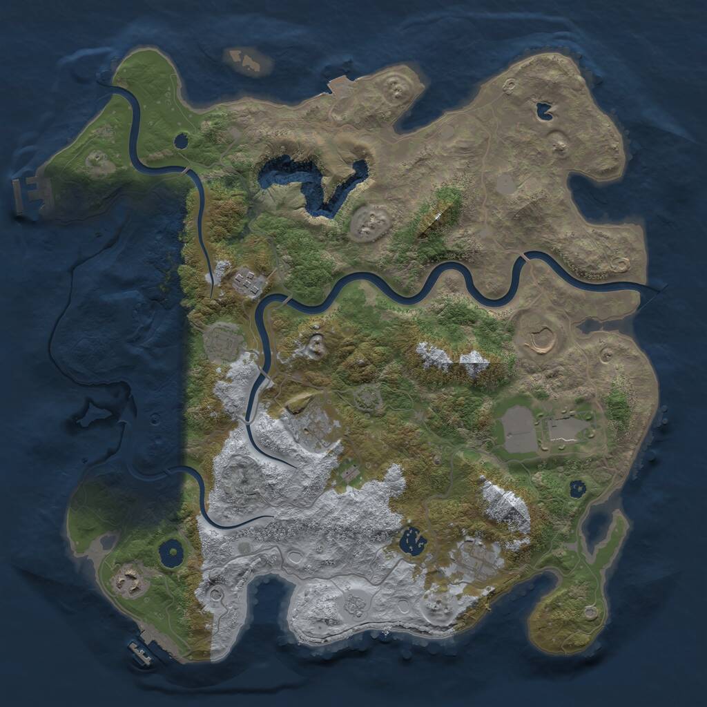 Rust Map: Procedural Map, Size: 4000, Seed: 573908, 14 Monuments