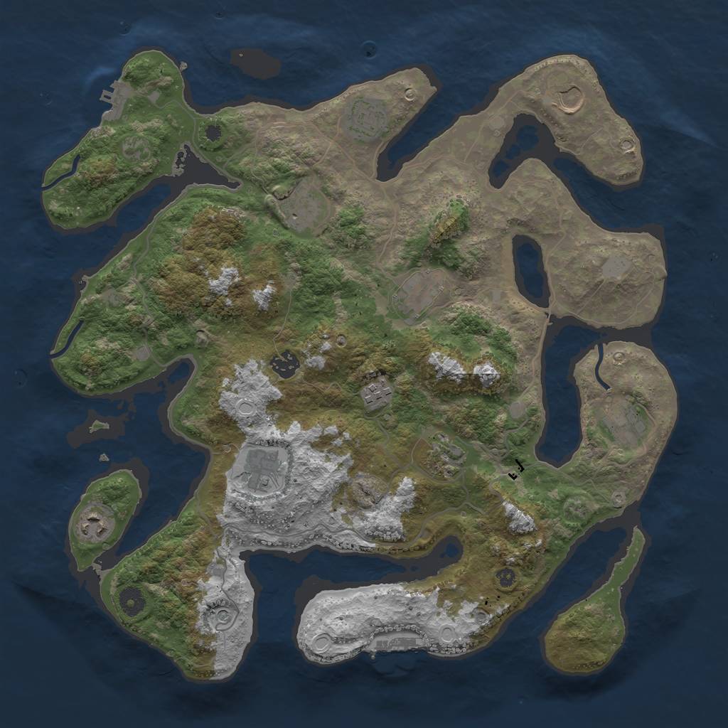 Rust Map: Procedural Map, Size: 4000, Seed: 573908, 18 Monuments
