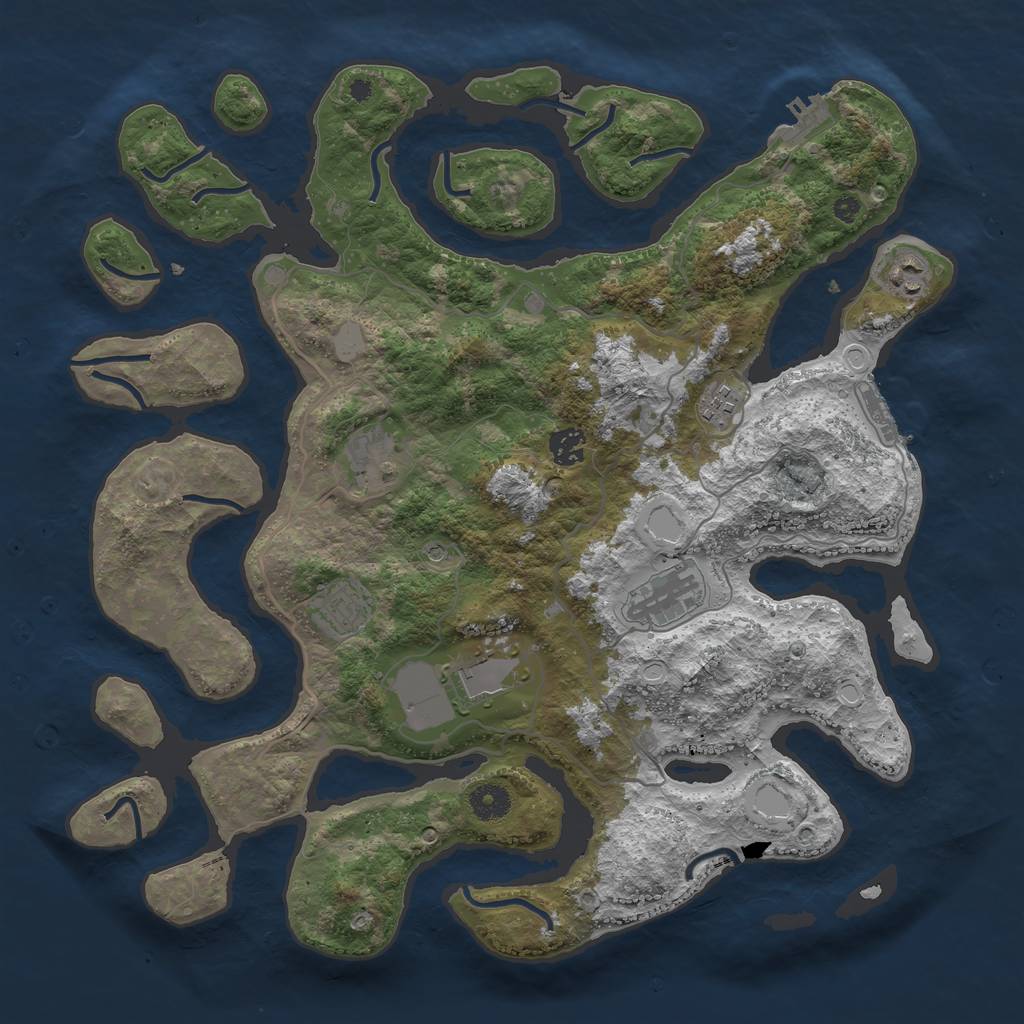 Rust Map: Procedural Map, Size: 4000, Seed: 516406996, 15 Monuments