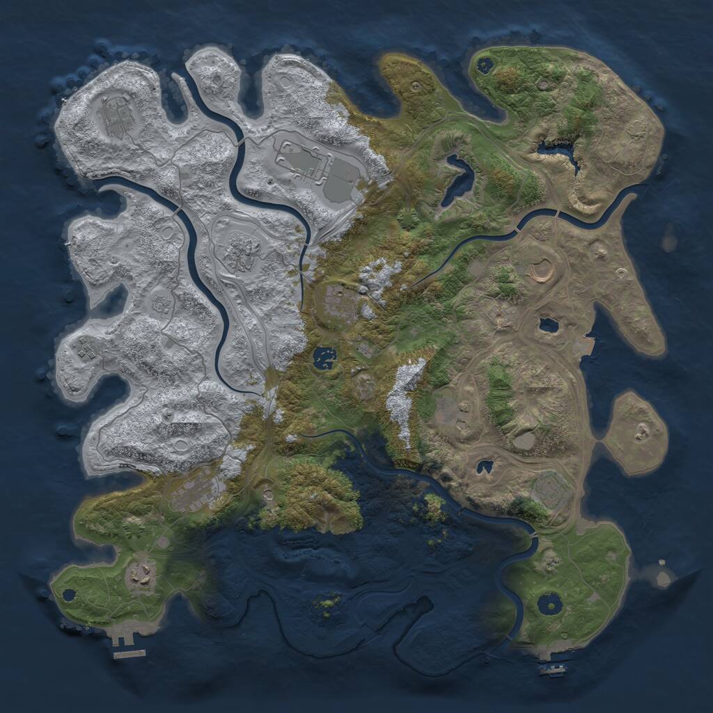 Rust Map: Procedural Map, Size: 4500, Seed: 50333, 17 Monuments