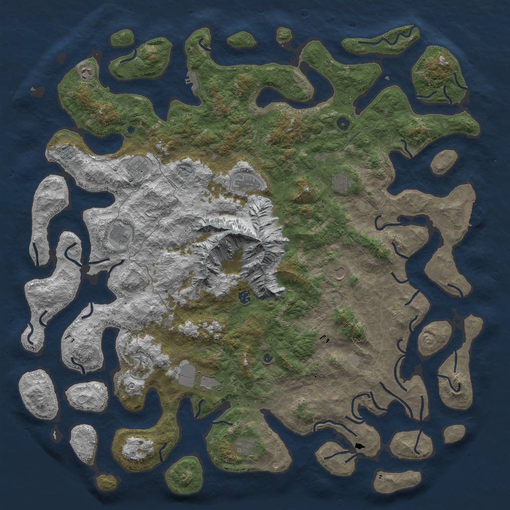 Rust Map: Procedural Map, Size: 6000, Seed: 141295597, 19 Monuments