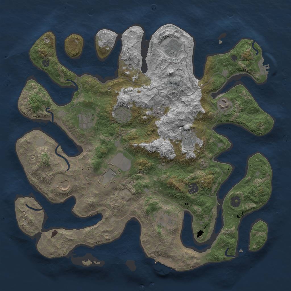 Rust Map: Procedural Map, Size: 4000, Seed: 448469, 18 Monuments