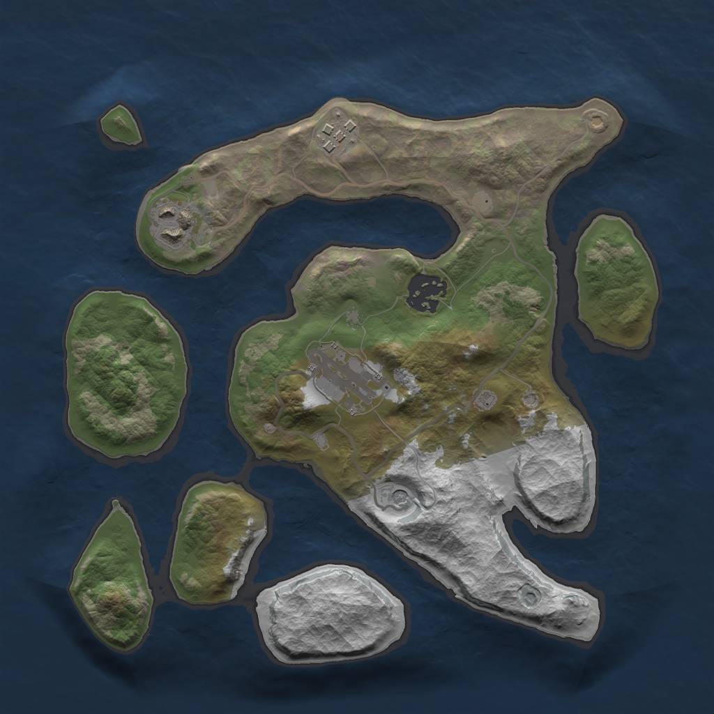 Rust Map: Barren, Size: 2700, Seed: 767198737, 7 Monuments