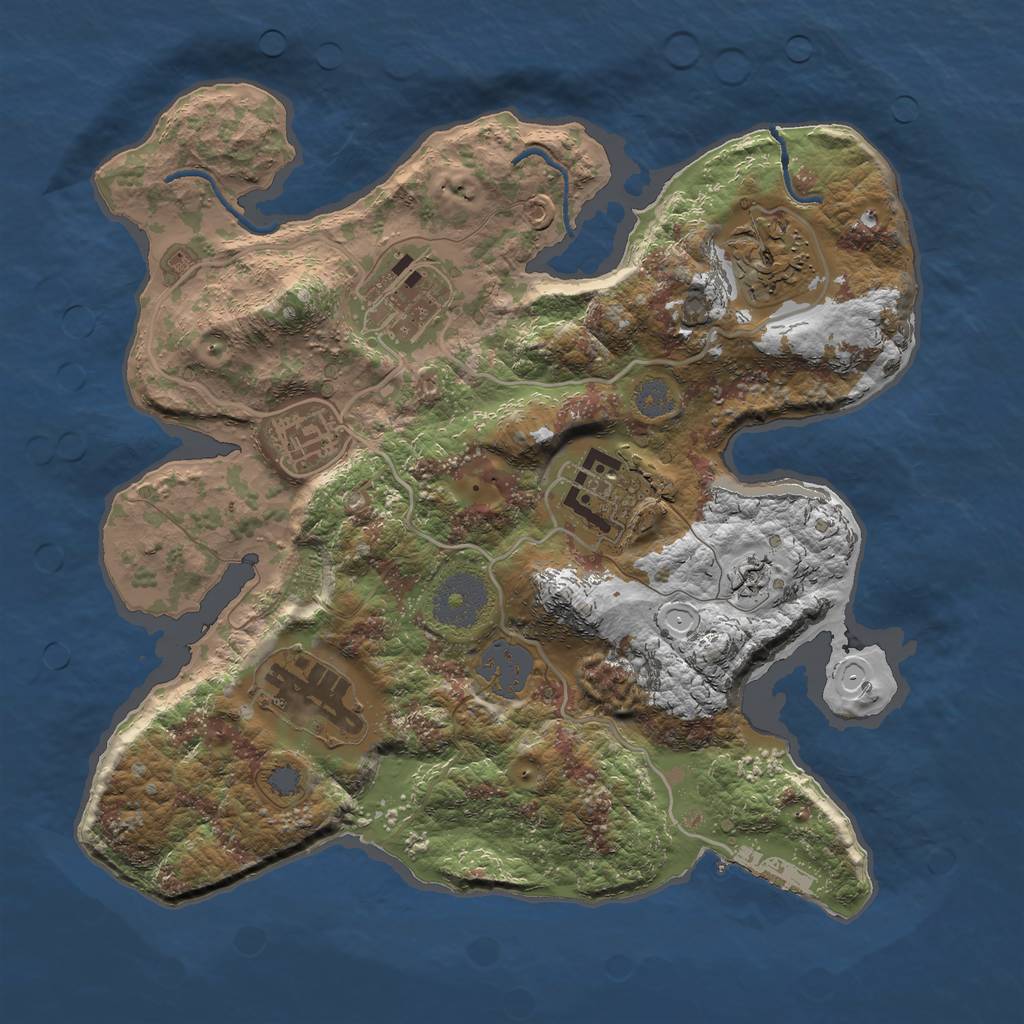 Rust Map: Procedural Map, Size: 2800, Seed: 59, 11 Monuments