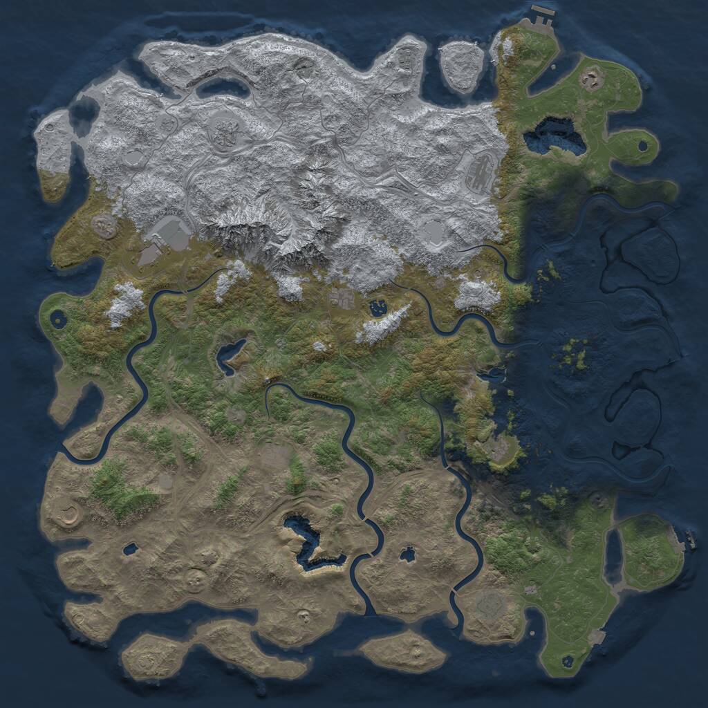 Rust Map: Procedural Map, Size: 6000, Seed: 112, 17 Monuments