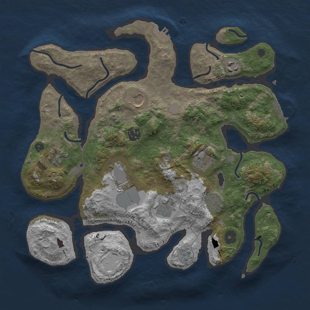 Rust Map: Procedural Map, Size: 3550, Seed: 942353, 17 Monuments