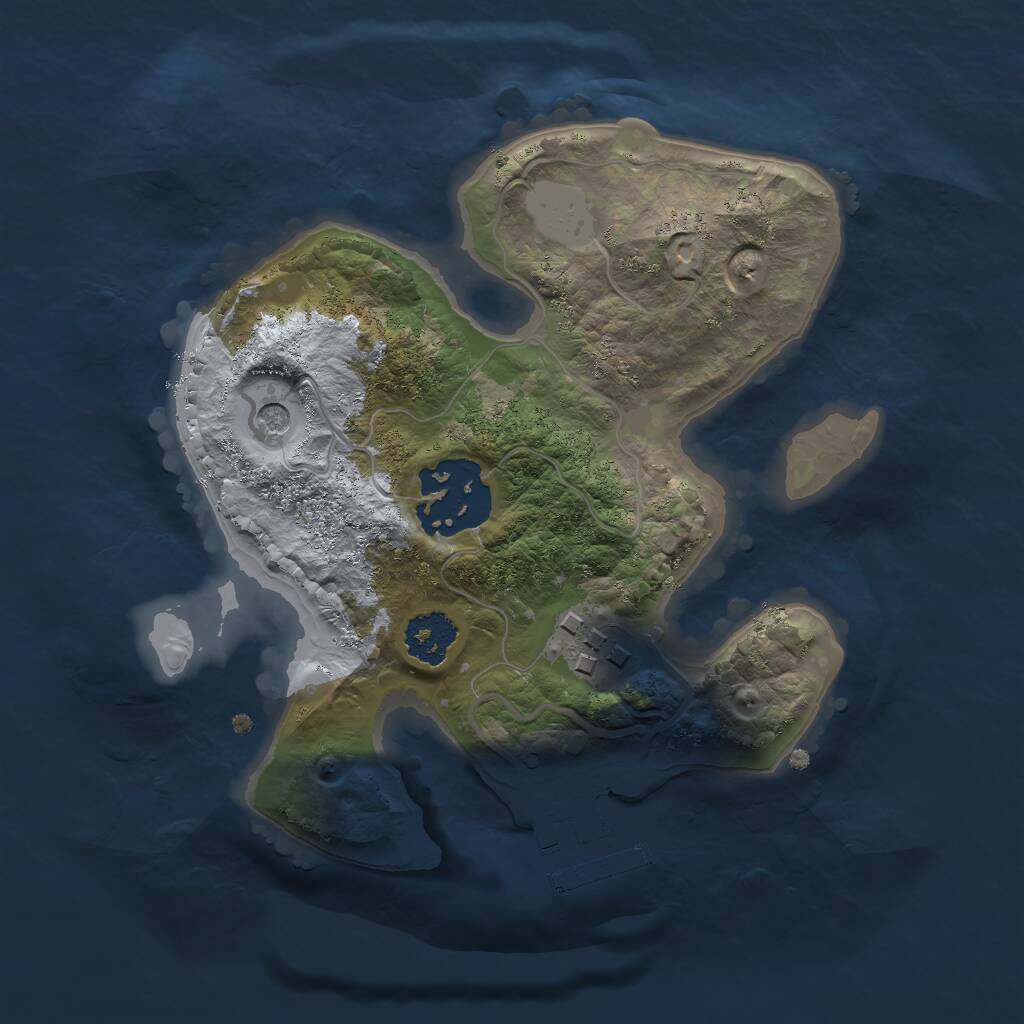 Rust Map: Procedural Map, Size: 2000, Seed: 756545, 5 Monuments