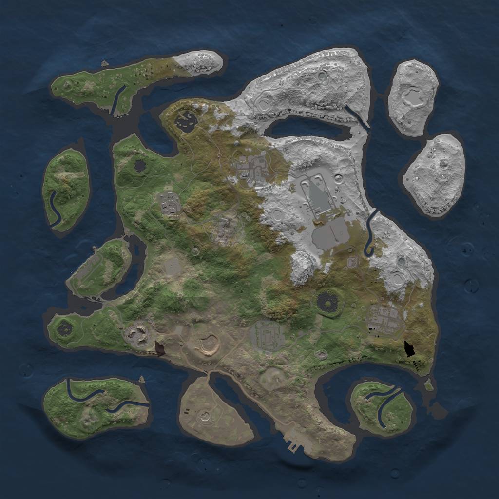 Rust Map: Procedural Map, Size: 3550, Seed: 940452, 16 Monuments