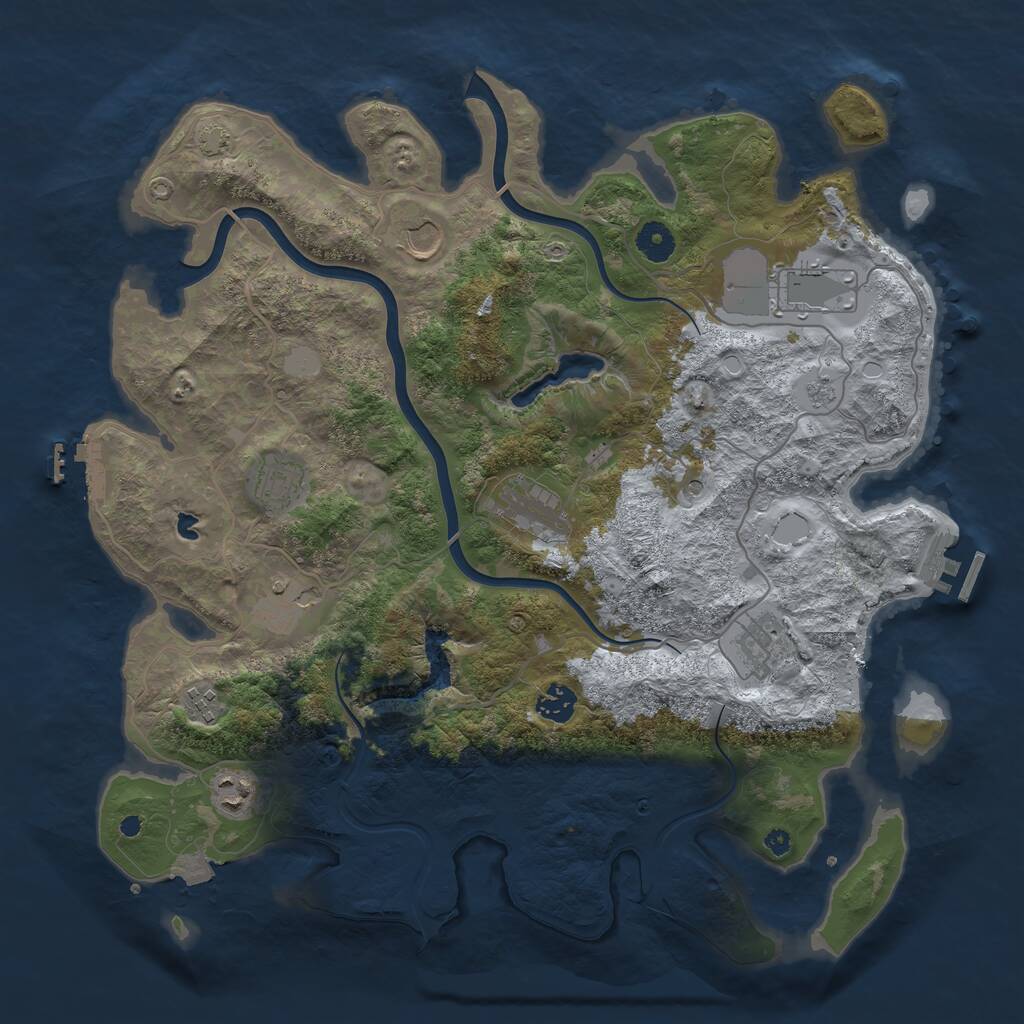 Rust Map: Procedural Map, Size: 4000, Seed: 587814, 15 Monuments