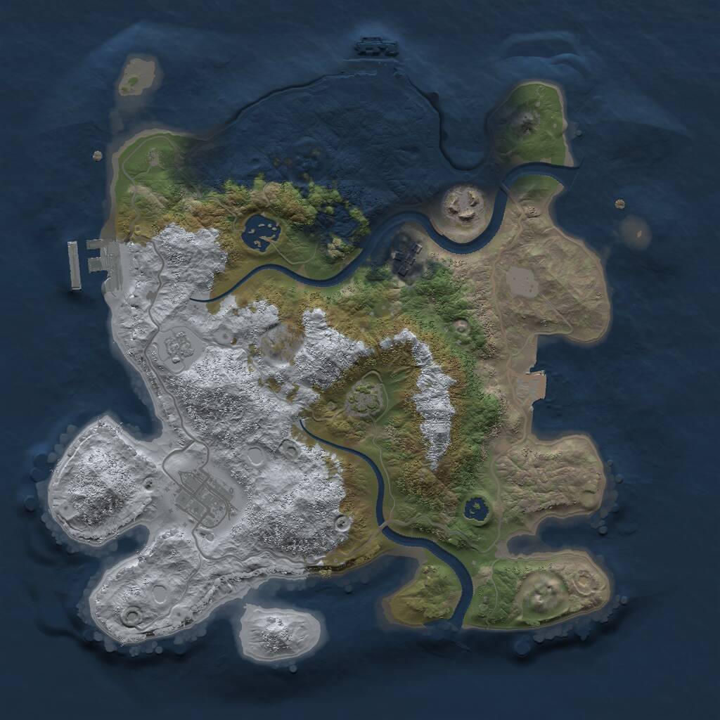 Rust Map: Procedural Map, Size: 3000, Seed: 2342471, 9 Monuments
