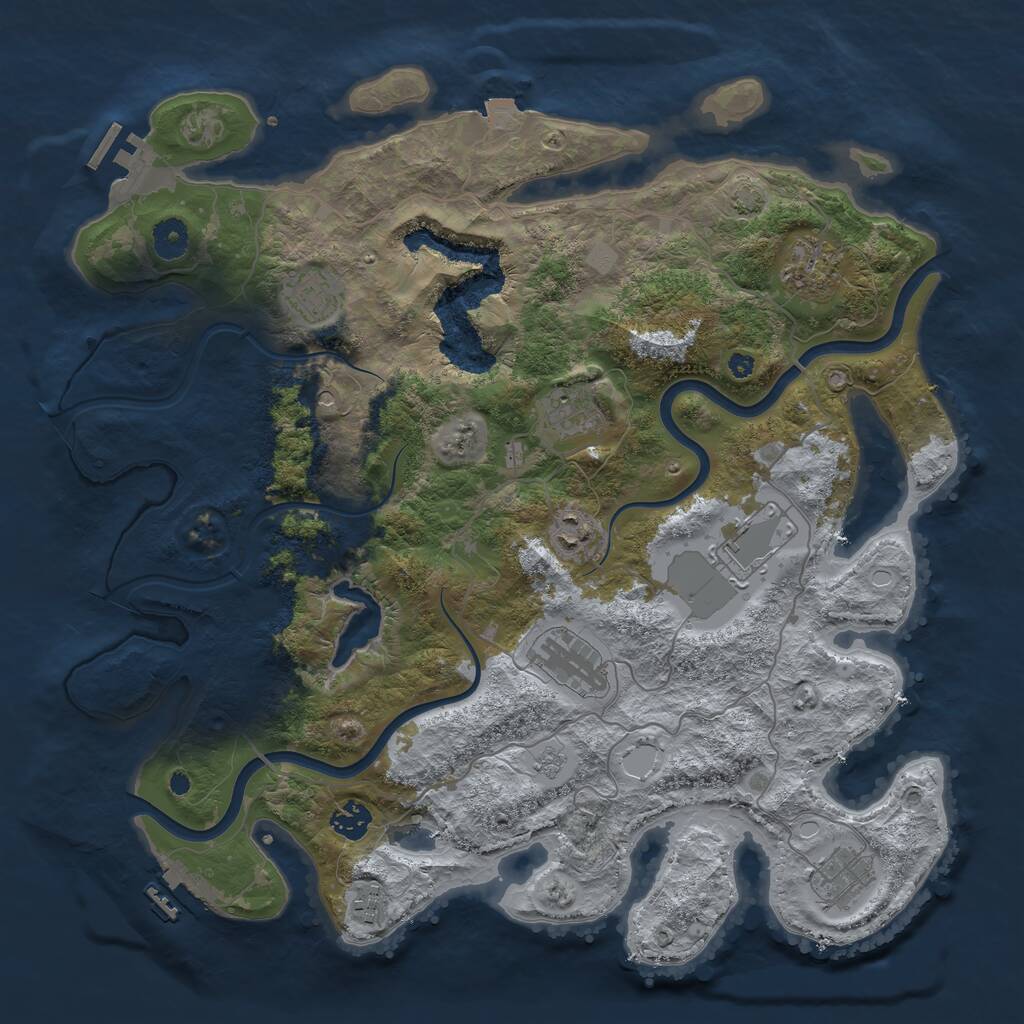 Rust Map: Procedural Map, Size: 4000, Seed: 424483809, 15 Monuments