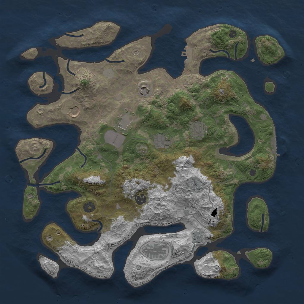 Rust Map: Procedural Map, Size: 4000, Seed: 960174, 16 Monuments