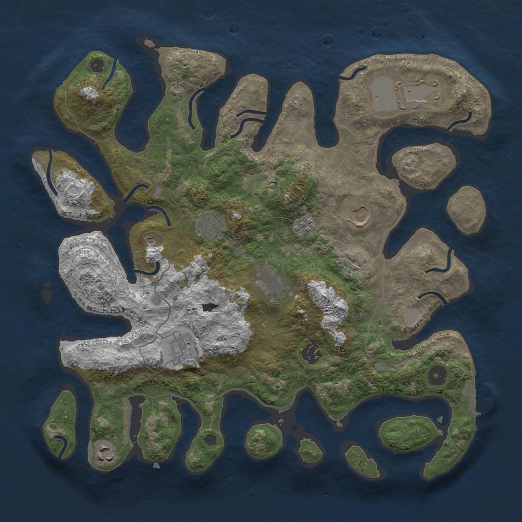 Rust Map: Procedural Map, Size: 4000, Seed: 76748, 15 Monuments