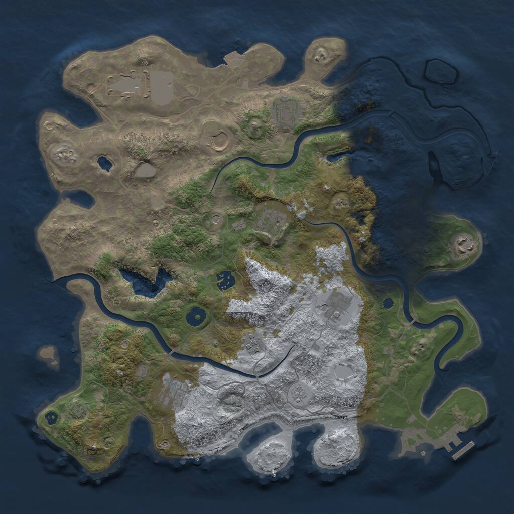 Rust Map: Procedural Map, Size: 4000, Seed: 71, 14 Monuments