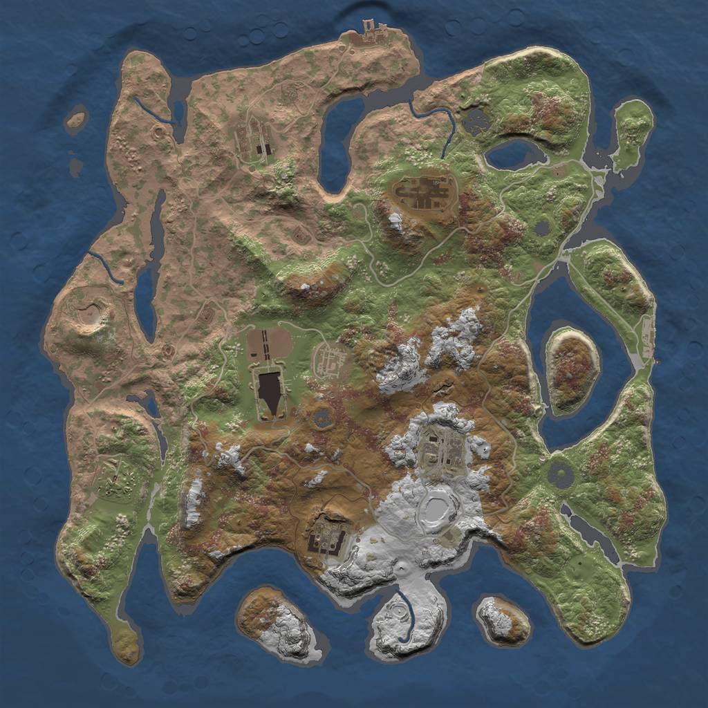 Rust Map: Procedural Map, Size: 4000, Seed: 71, 15 Monuments