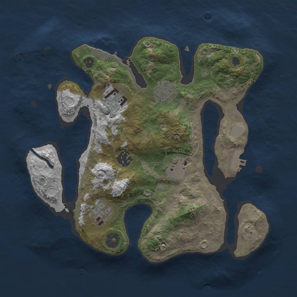 Rust Map: Procedural Map, Size: 3000, Seed: 1520932771, 12 Monuments