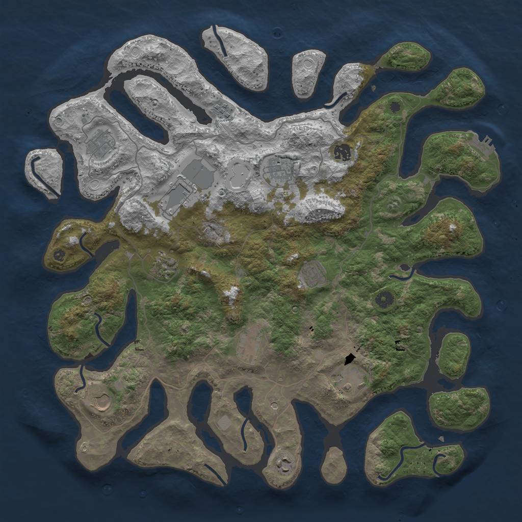 Rust Map: Procedural Map, Size: 4500, Seed: 36987412, 18 Monuments