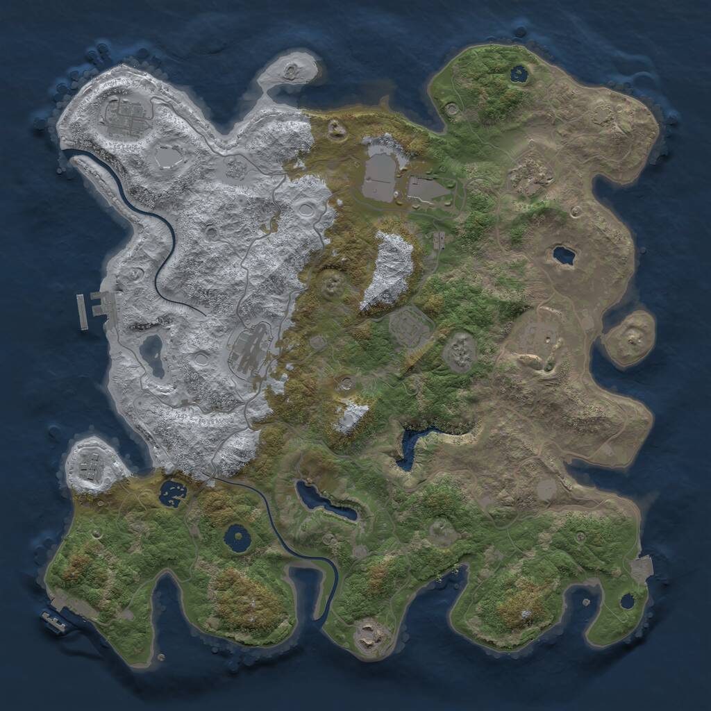 Rust Map: Procedural Map, Size: 4000, Seed: 1213434437, 15 Monuments