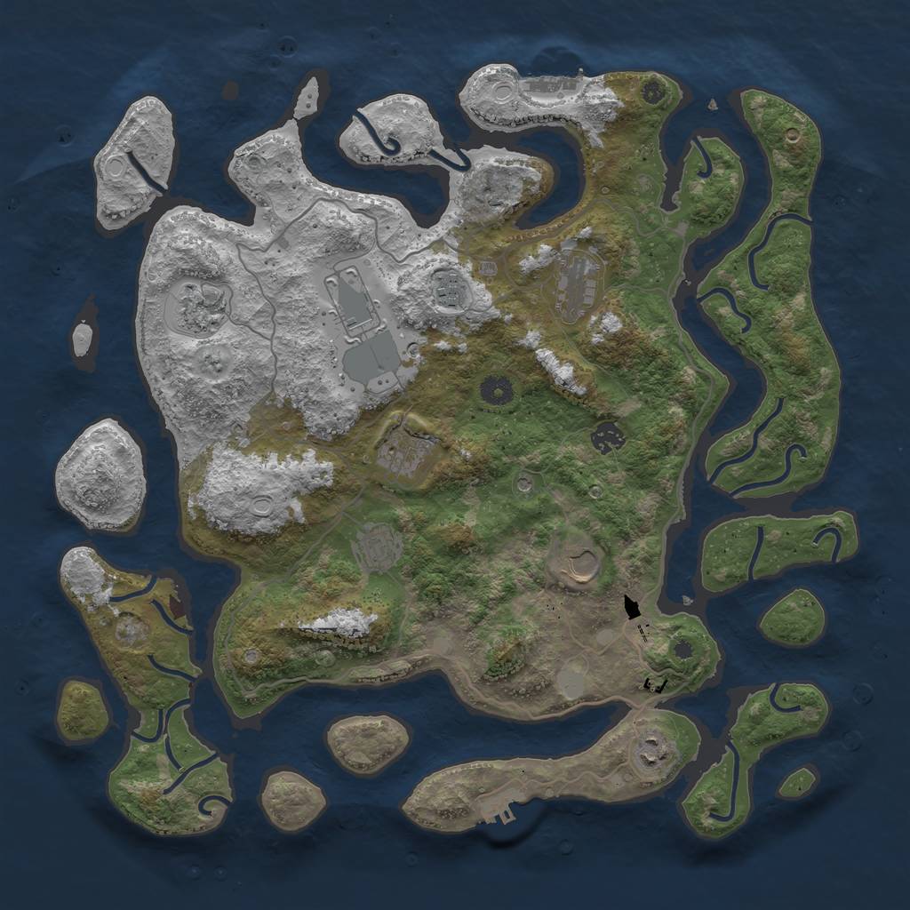 Rust Map: Procedural Map, Size: 4250, Seed: 12393, 17 Monuments