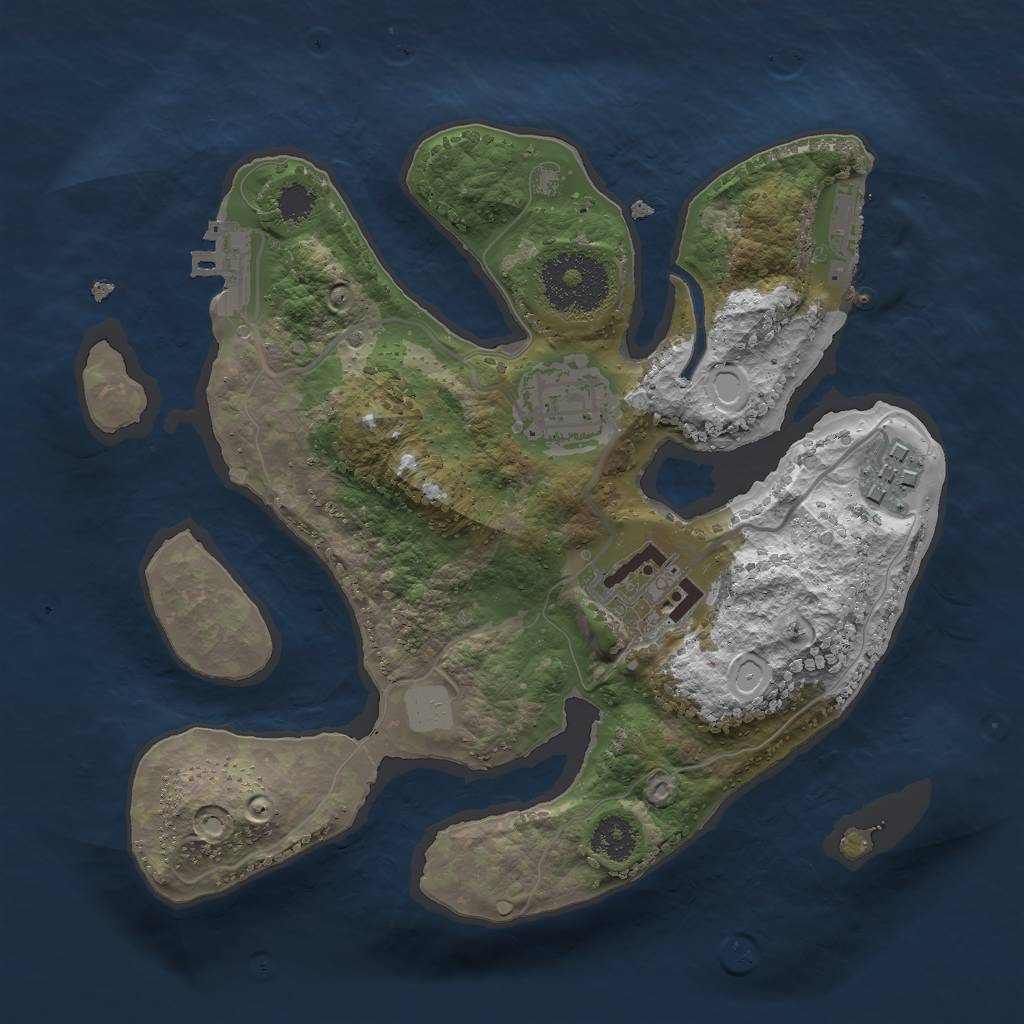 Rust Map: Procedural Map, Size: 2400, Seed: 9969, 10 Monuments