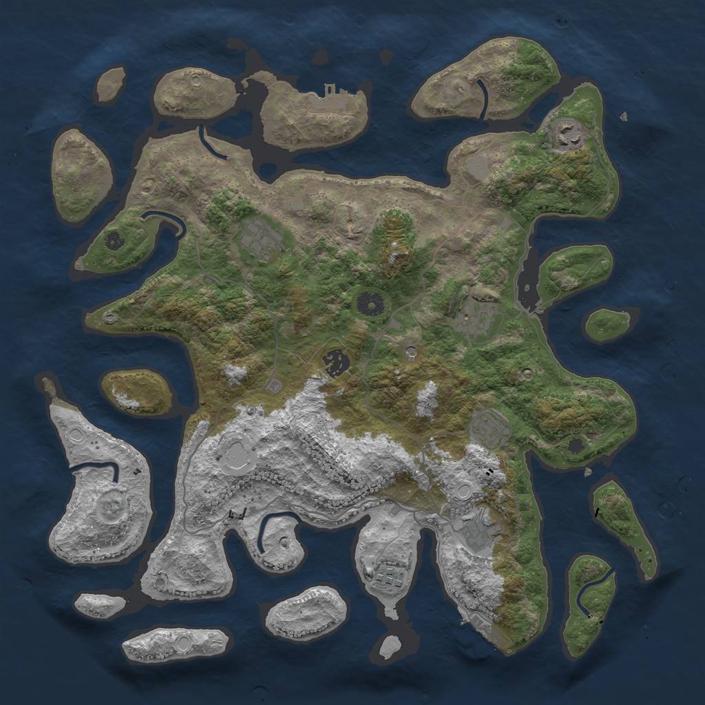 Rust Map: Procedural Map, Size: 4000, Seed: 322889, 15 Monuments