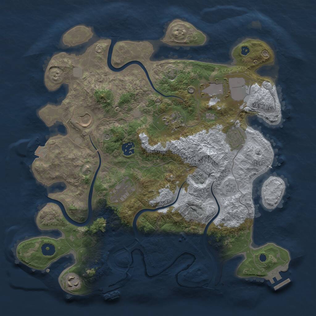 Rust Map: Procedural Map, Size: 3550, Seed: 478953, 14 Monuments