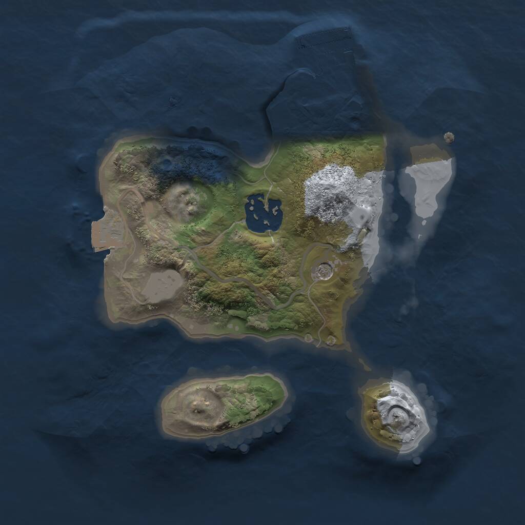 Rust Map: Procedural Map, Size: 2000, Seed: 11112, 4 Monuments