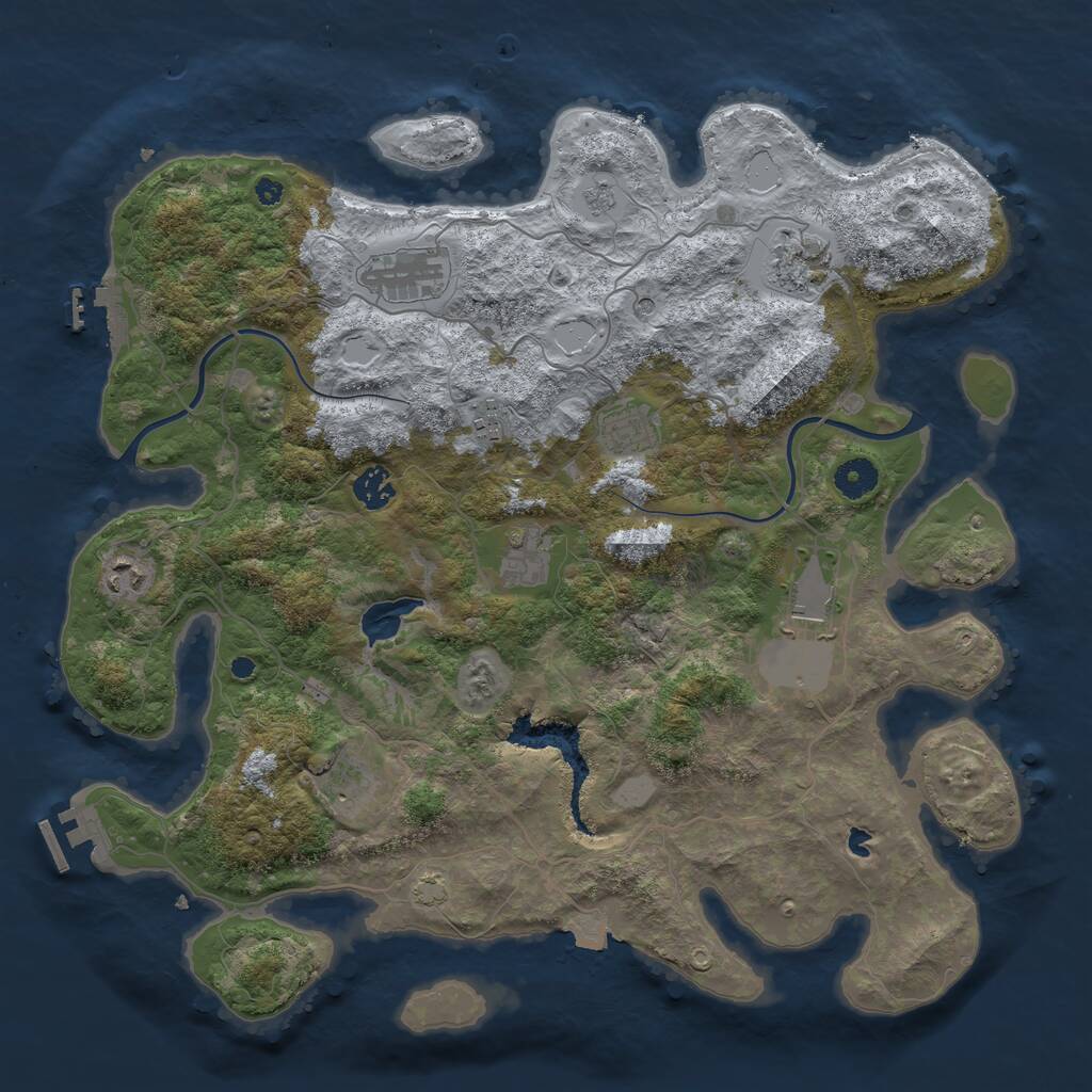 Rust Map: Procedural Map, Size: 4000, Seed: 669952, 15 Monuments