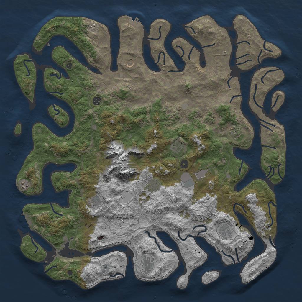Rust Map: Procedural Map, Size: 5250, Seed: 12335, 19 Monuments