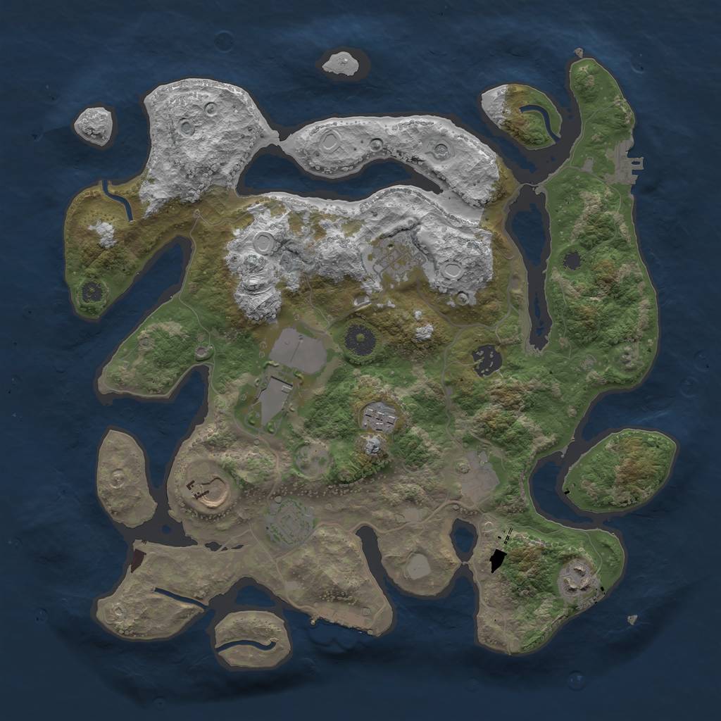 Rust Map: Procedural Map, Size: 3550, Seed: 278247, 16 Monuments