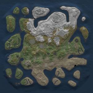 Thumbnail Rust Map: Procedural Map, Size: 4000, Seed: 617470, 16 Monuments