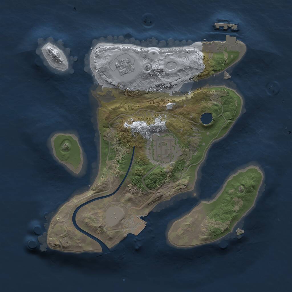 Rust Map: Procedural Map, Size: 2000, Seed: 1841407141, 4 Monuments