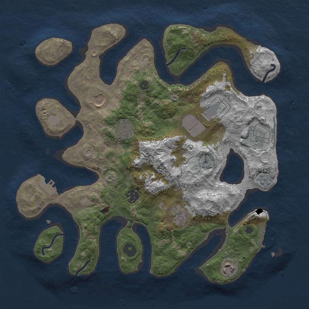Rust Map: Procedural Map, Size: 3550, Seed: 173106, 16 Monuments