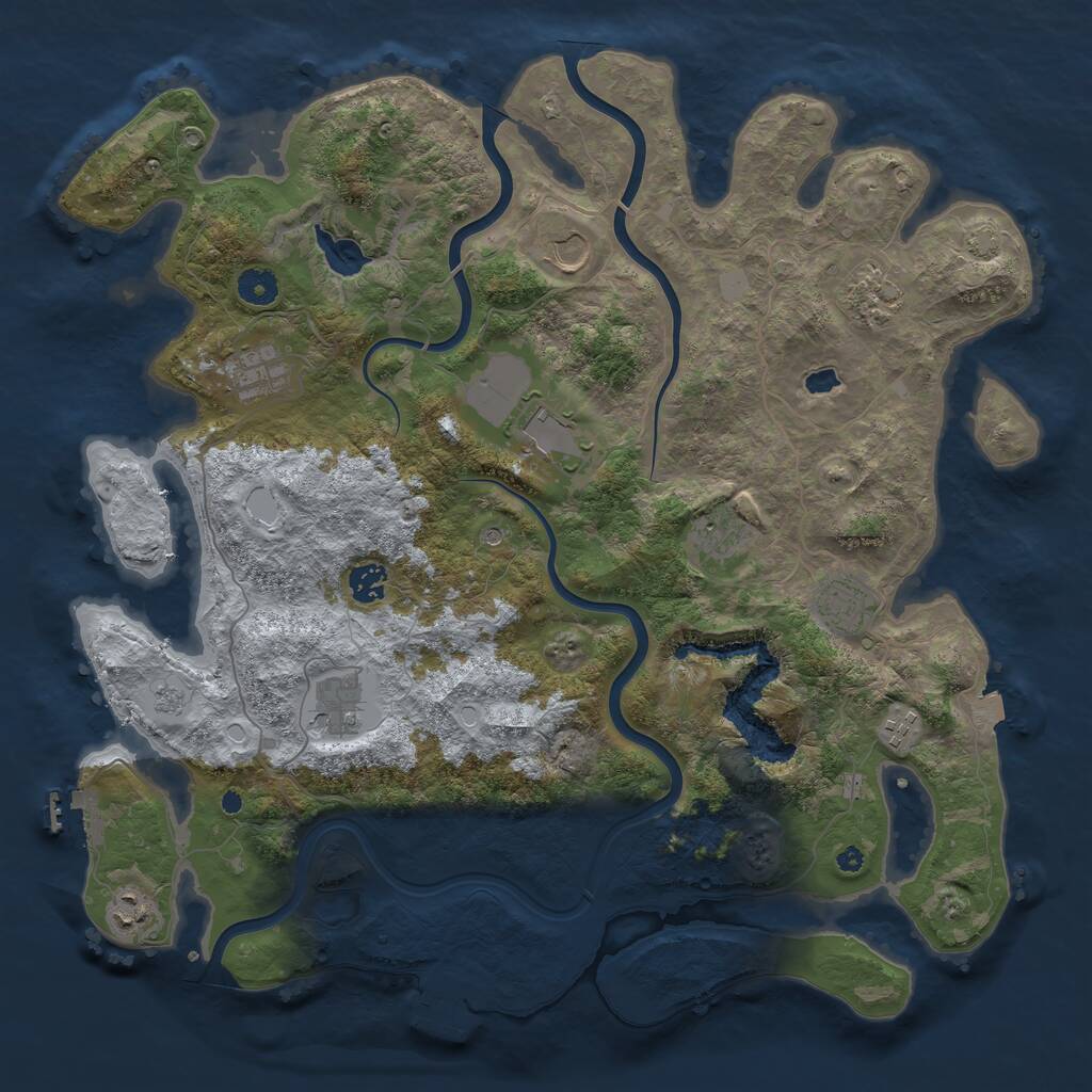 Rust Map: Procedural Map, Size: 4200, Seed: 212257731, 16 Monuments