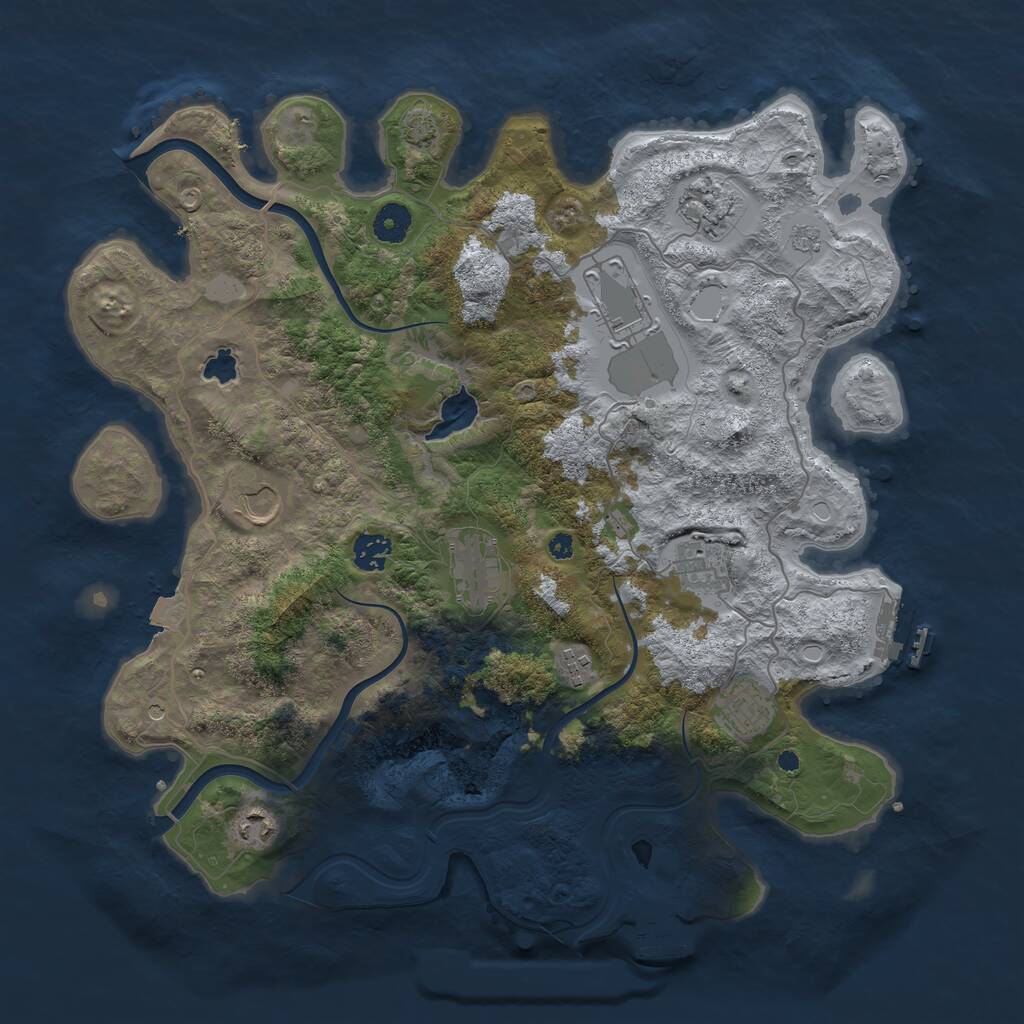 Rust Map: Procedural Map, Size: 4000, Seed: 180301, 15 Monuments