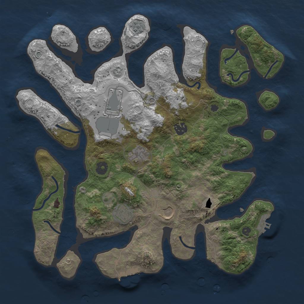 Rust Map: Procedural Map, Size: 3550, Seed: 156639, 14 Monuments