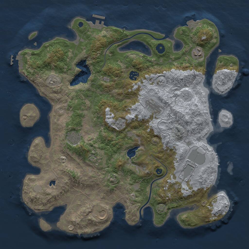 Rust Map: Procedural Map, Size: 4000, Seed: 459589, 14 Monuments