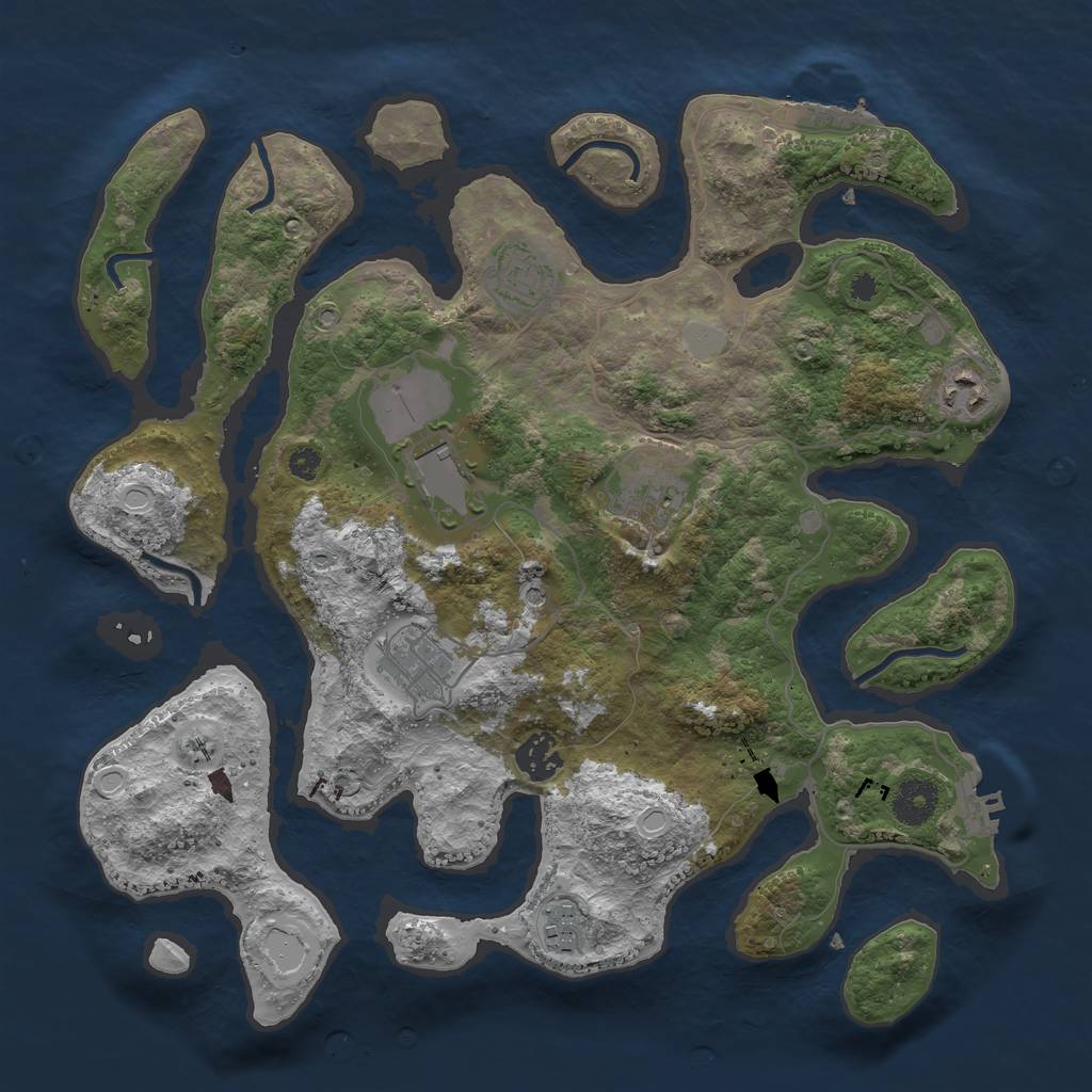Rust Map: Procedural Map, Size: 3550, Seed: 680612, 15 Monuments