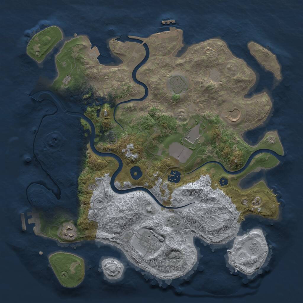 Rust Map: Procedural Map, Size: 3550, Seed: 98046, 13 Monuments