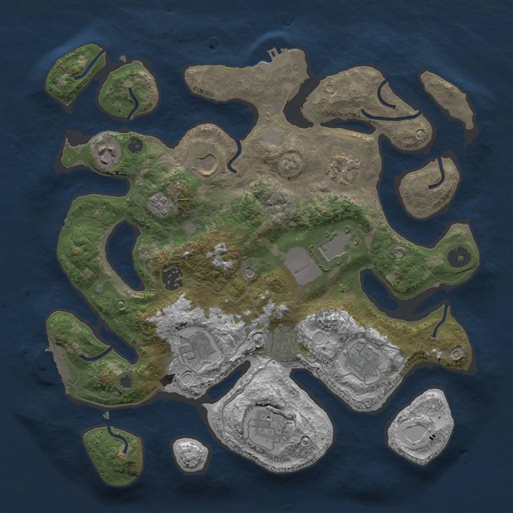 Rust Map: Procedural Map, Size: 3550, Seed: 98046, 18 Monuments
