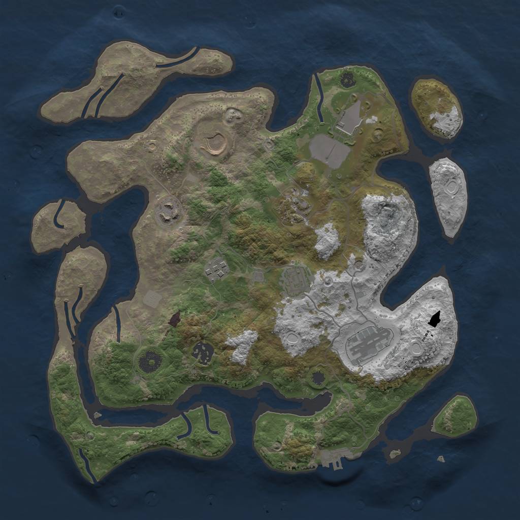 Rust Map: Procedural Map, Size: 3550, Seed: 542967, 15 Monuments