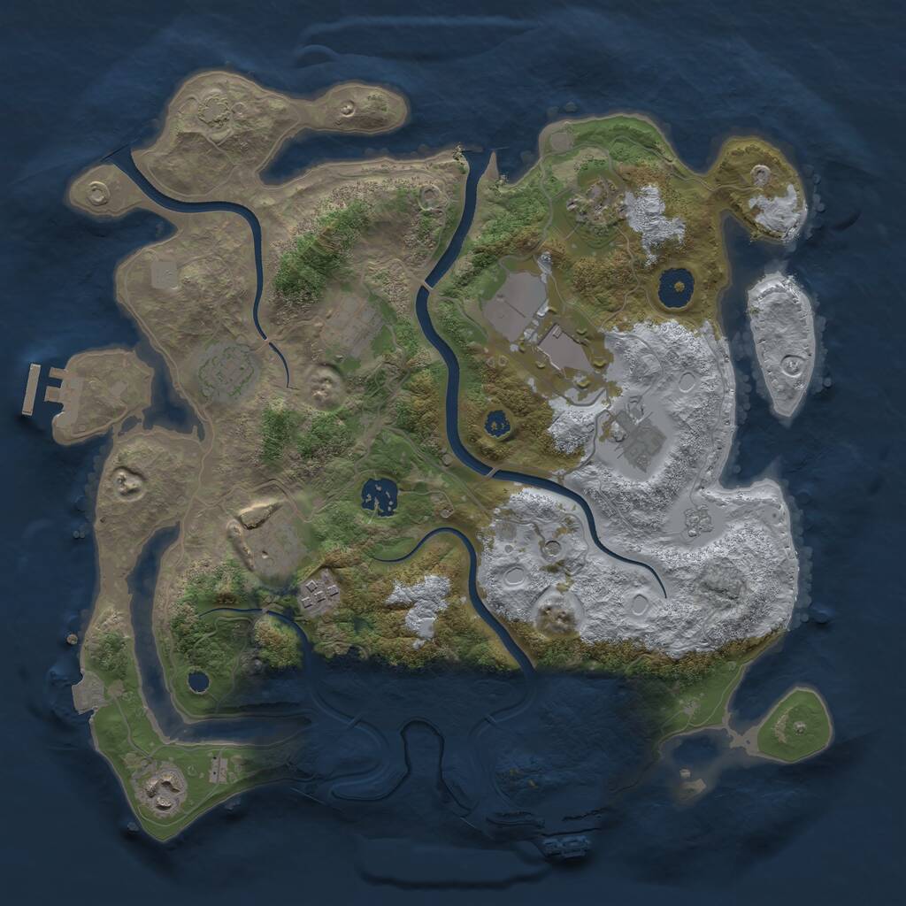 Rust Map: Procedural Map, Size: 3550, Seed: 542967, 15 Monuments