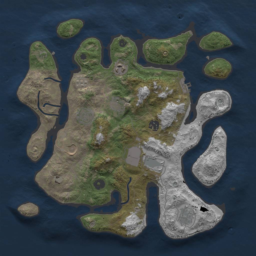 Rust Map: Procedural Map, Size: 3550, Seed: 694565, 15 Monuments